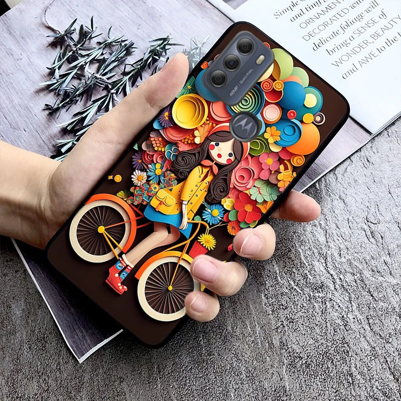 Paper Art Girl landscape Phone Case For Moto Edge 50 40 Pro Edge 40 30 Ultra Neo Fusion G Power G Stylus G Play E32 E20 E40 