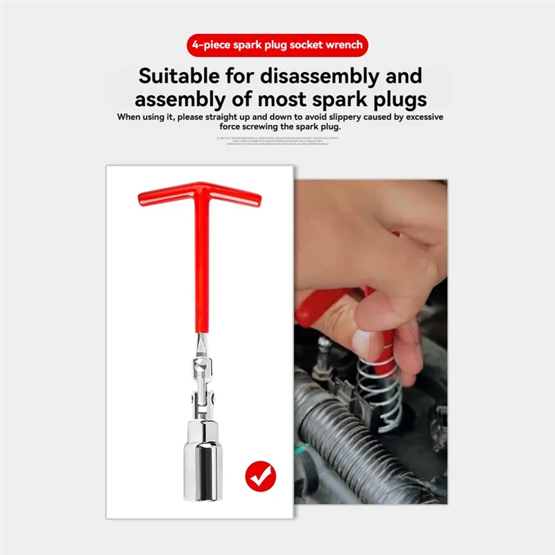 ABRB-4PCS T Griff Schlüssel Buchse Entfernung Werkzeug Set 16/18/21Mm Motorräder Rasenmäher Rotation Zündkerze Entfernung hand Werkzeuge