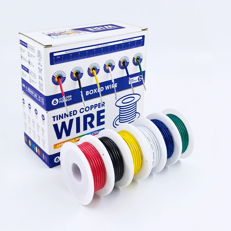 20M/Color 24-30AWG 5/6colors PVC Wire Electrical Wire Stranded Tinned Copper Cable