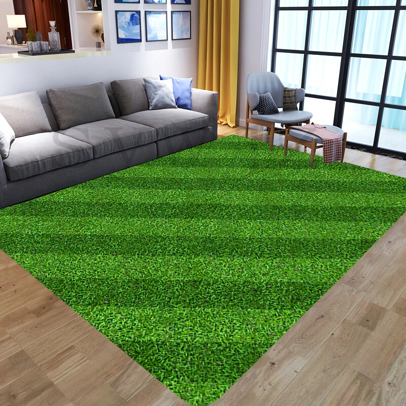 Green Grass Living Room Floor Mat 3D Printing Lawn Plant Bedroom Decoration Hallway Door Mat Non-slip Carpet Bathroom Floor Mat