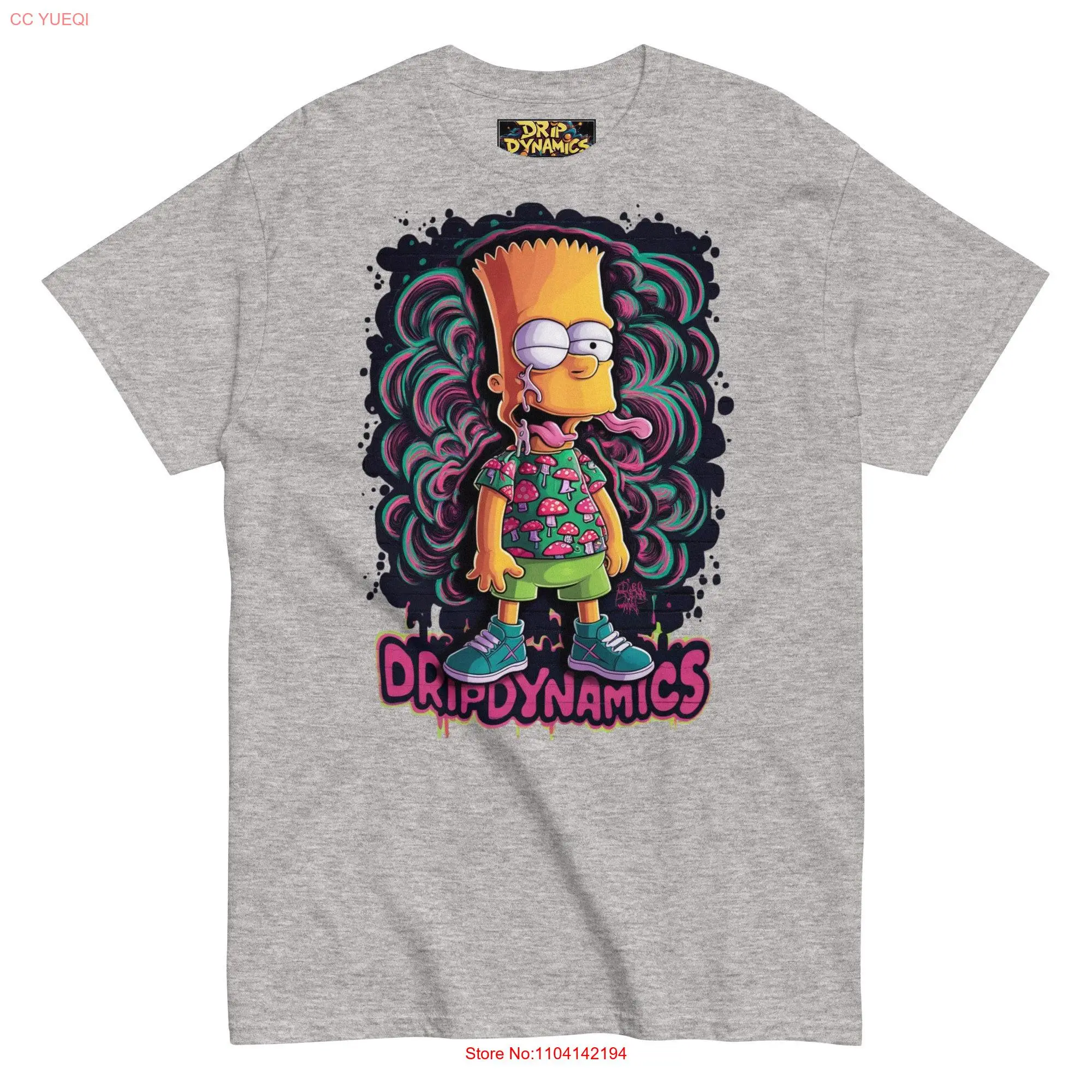 DripDynamics Psychedelic T Shirt Retro 90s Cartoon Vibes with Trippy Art Perfect for Pop Culture and Humor Lovers