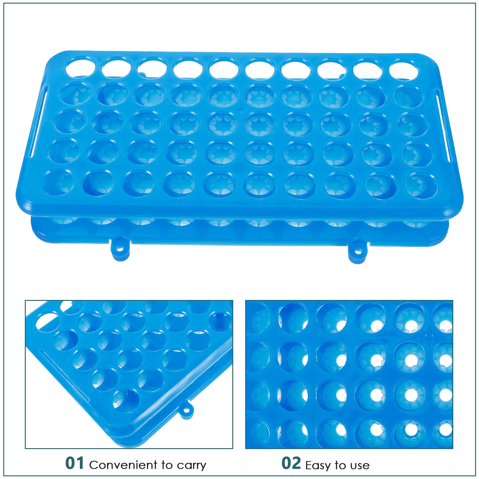 Sturdy 12-Hole Test Tube Rack Lab Sampling Storage Organizer For Centrifuge Tubes Anti-Tip Design Laboratory Research Use