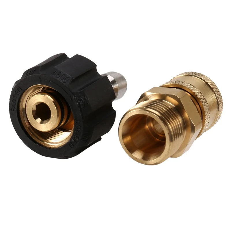 Pressure Washer Adapter Set M22 To 1/4 Inch Quick Connect Kit, M22 14Mm To 1/4 Inch Quick Connect Kit