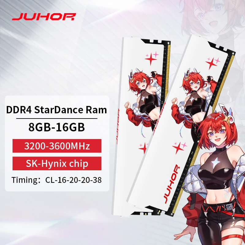 JUHOR DDR4 Ram 16GB 8GB 32GB 2666MHz 3200MHz  3600MHz DIMM Desktop Memory New Dimm Ship Memoria Rams With HeatSink