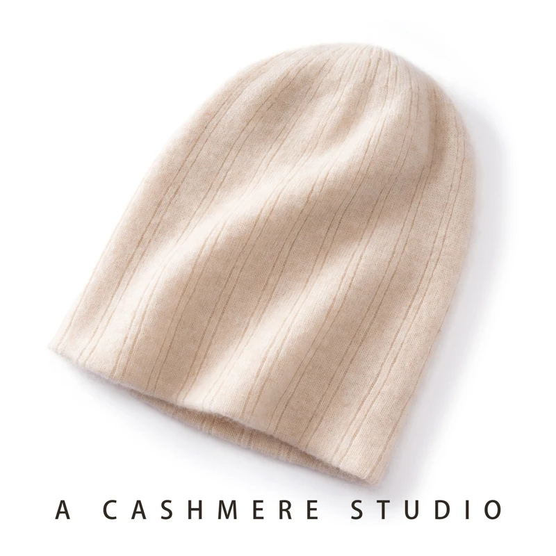 Quality Cashmere Hat for Women/Men Casual Two-Layer Thicken Warm Winter Hats Outdoor Ski Cap Unisex Seamless Knit Cuffed Beanie