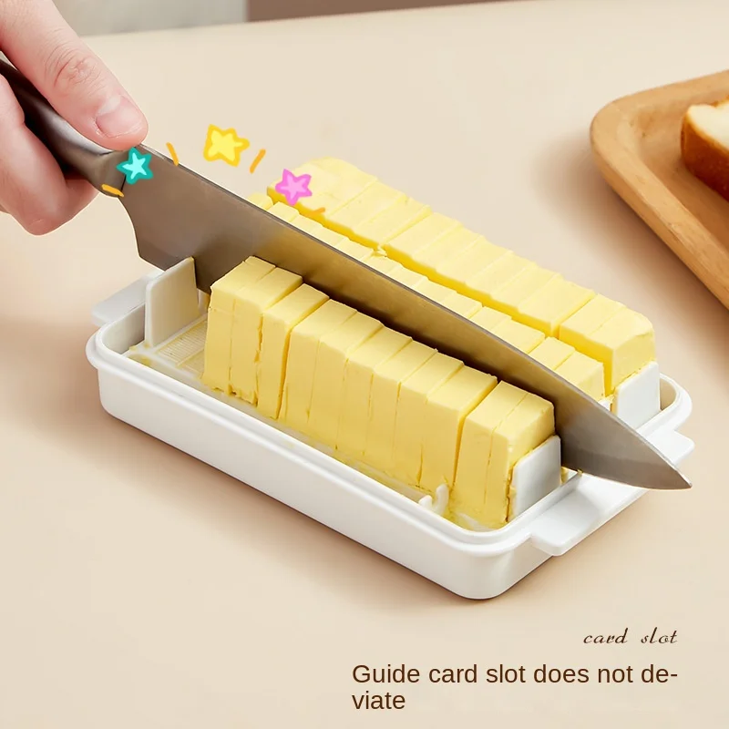 Butter Cutting Box Slicing Storage Baked Cheese Auxiliary Covered Knife Cutter Convenient household products simple Organizer