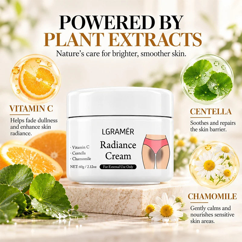 Radiance Cream 30g/60g With Vitamin C Centella Chamomile Moisturizing Brighten Dark Skin For Underarm Inner Thigh Intimate Area