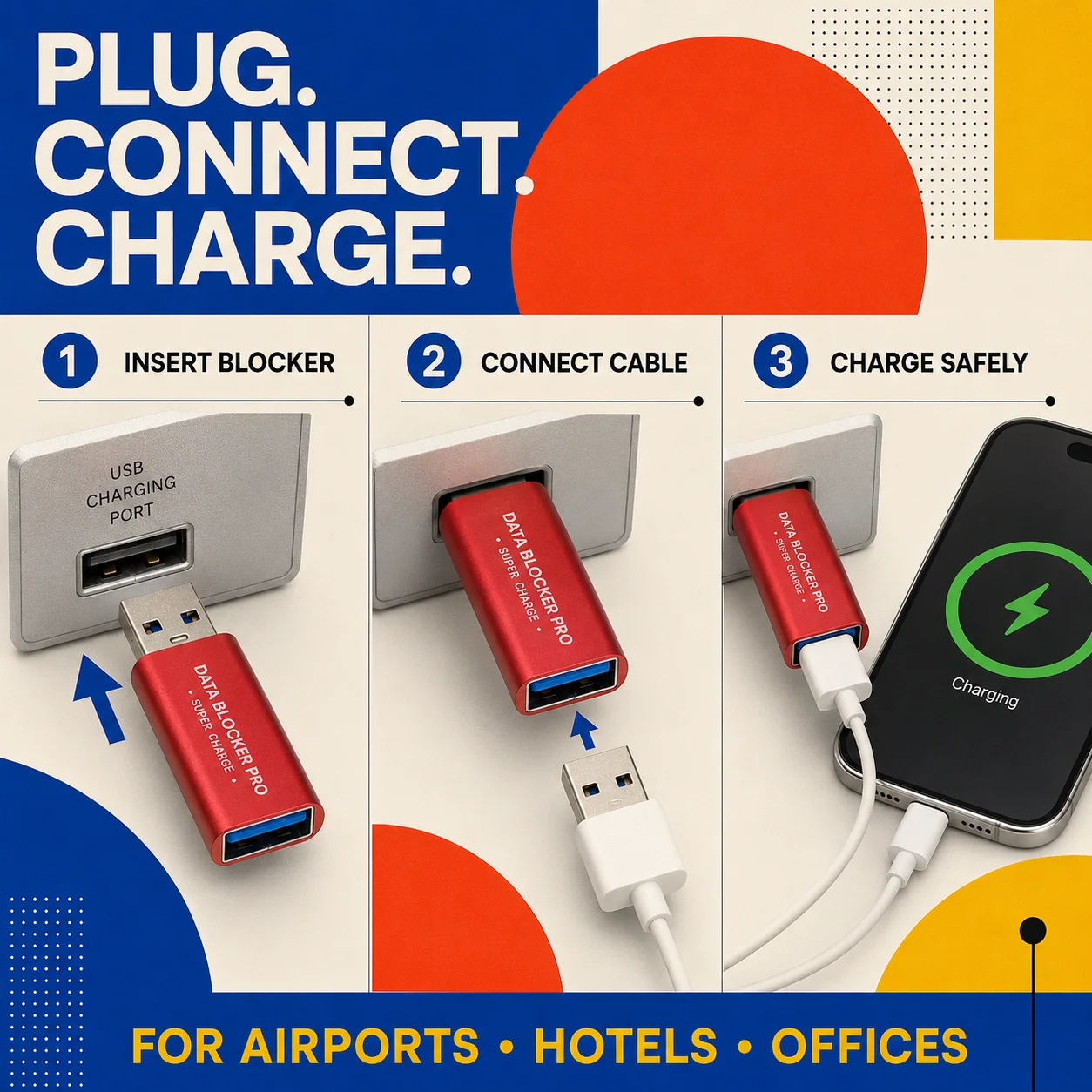 USB Shield Charge Only No Data Female Extension USB Charger Adapter USB Data Blocker for Mobile Phone Laptop Notebook