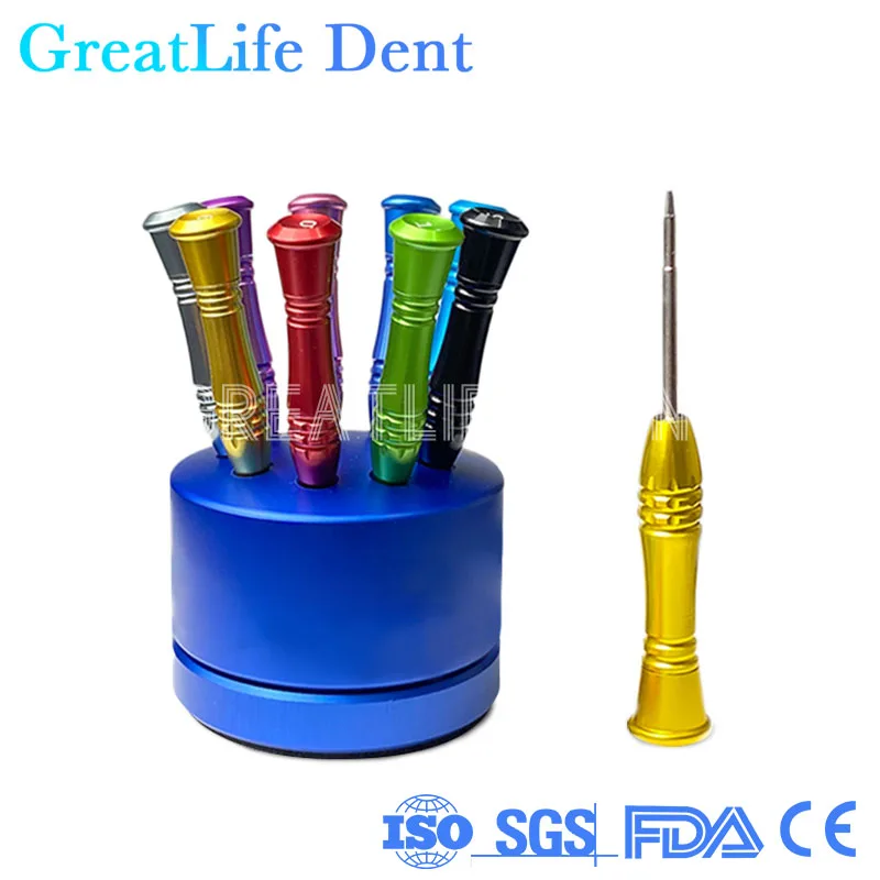 

GreatLife Dent 9pcs Universal Drills Tool Dental Denture Implant Abutment Screwdrivers Kit Micro Screwdriver Screw Driver