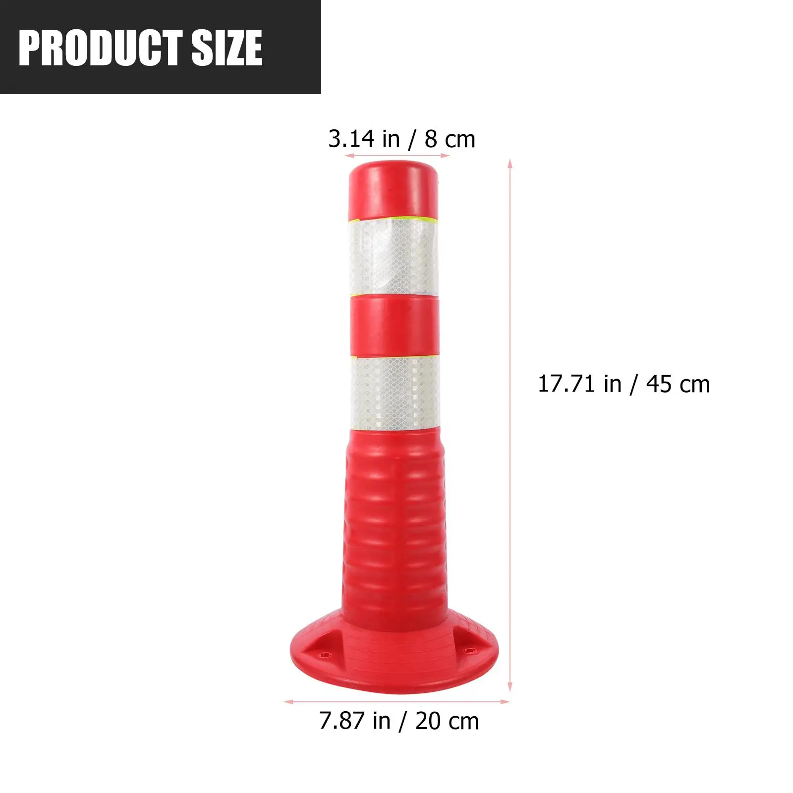 450Mm Red White Premium Plastic Sturdy Crash Column Adjustable Position Temporary Protective Anti Collision Reflective Traffic