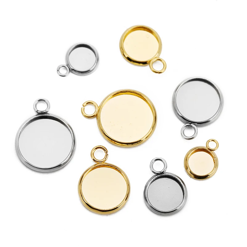 20pcs PVD Stainless Steel Necklace Pendants Settings Base