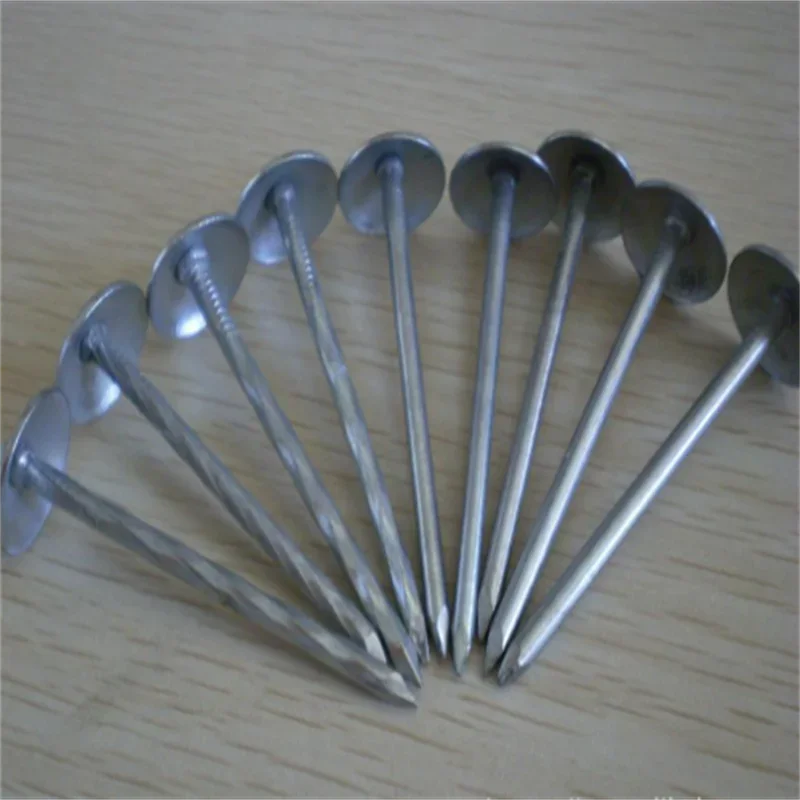 Corrugated steel roofing nails umbrella head roofing nails