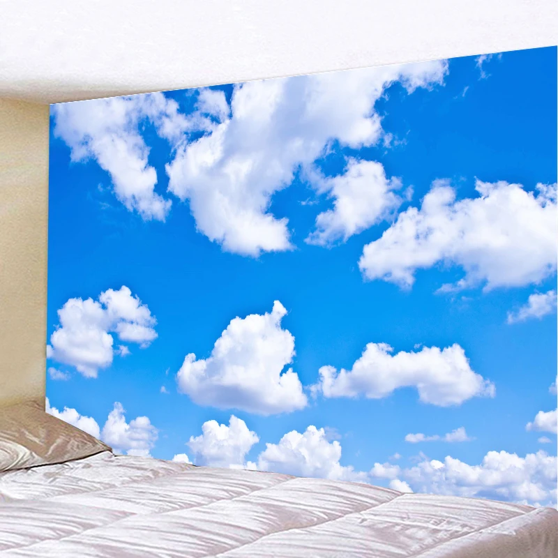 Sun blue sky and white clouds tapestry wall hanging dormitory home decoration tapestry suitable for bedroom living room