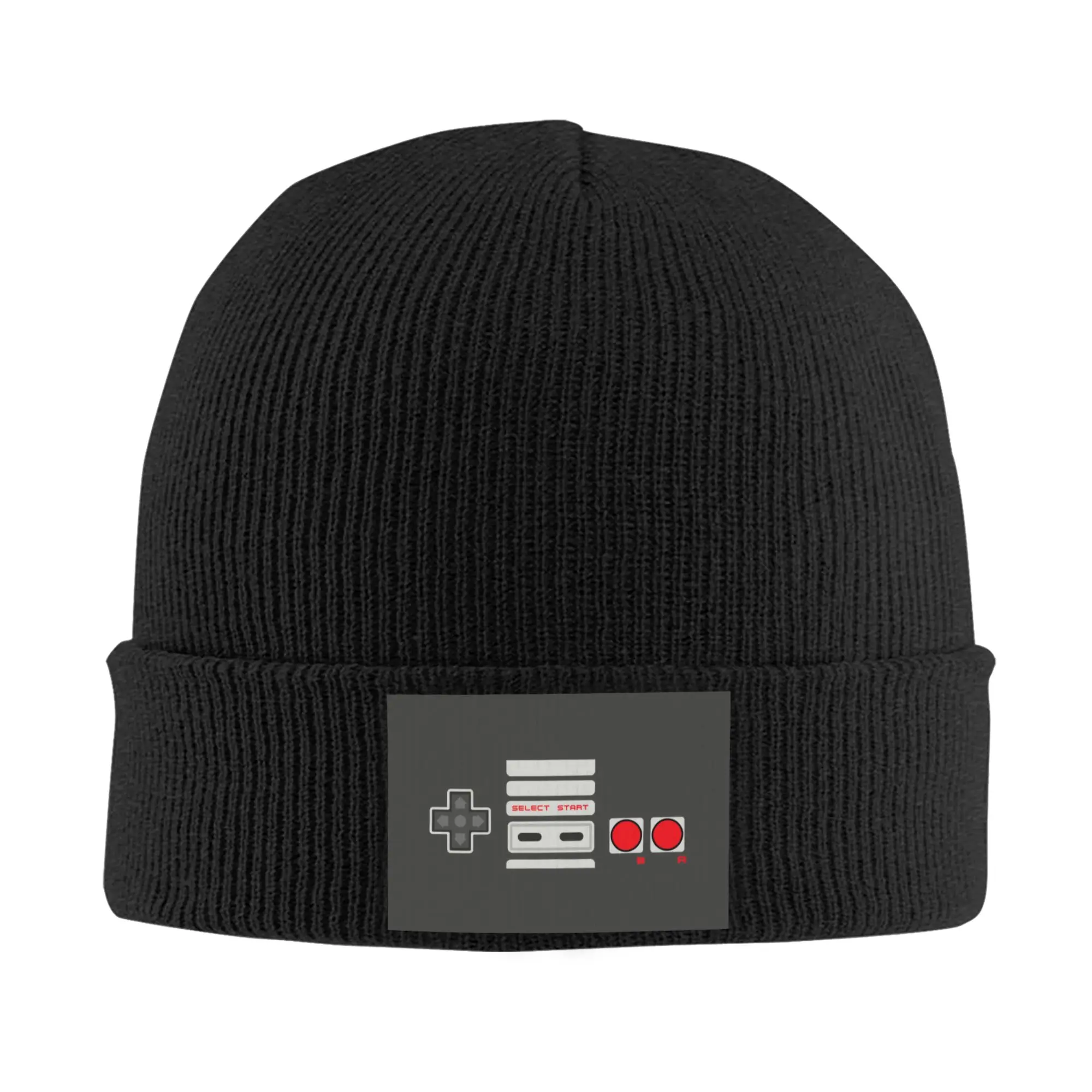 Custom Vintage Video Game Controller Skullies Beanies Caps Streetwear Winter Warm Knitted Hat Adult Gamer Lover Bonnet Hat