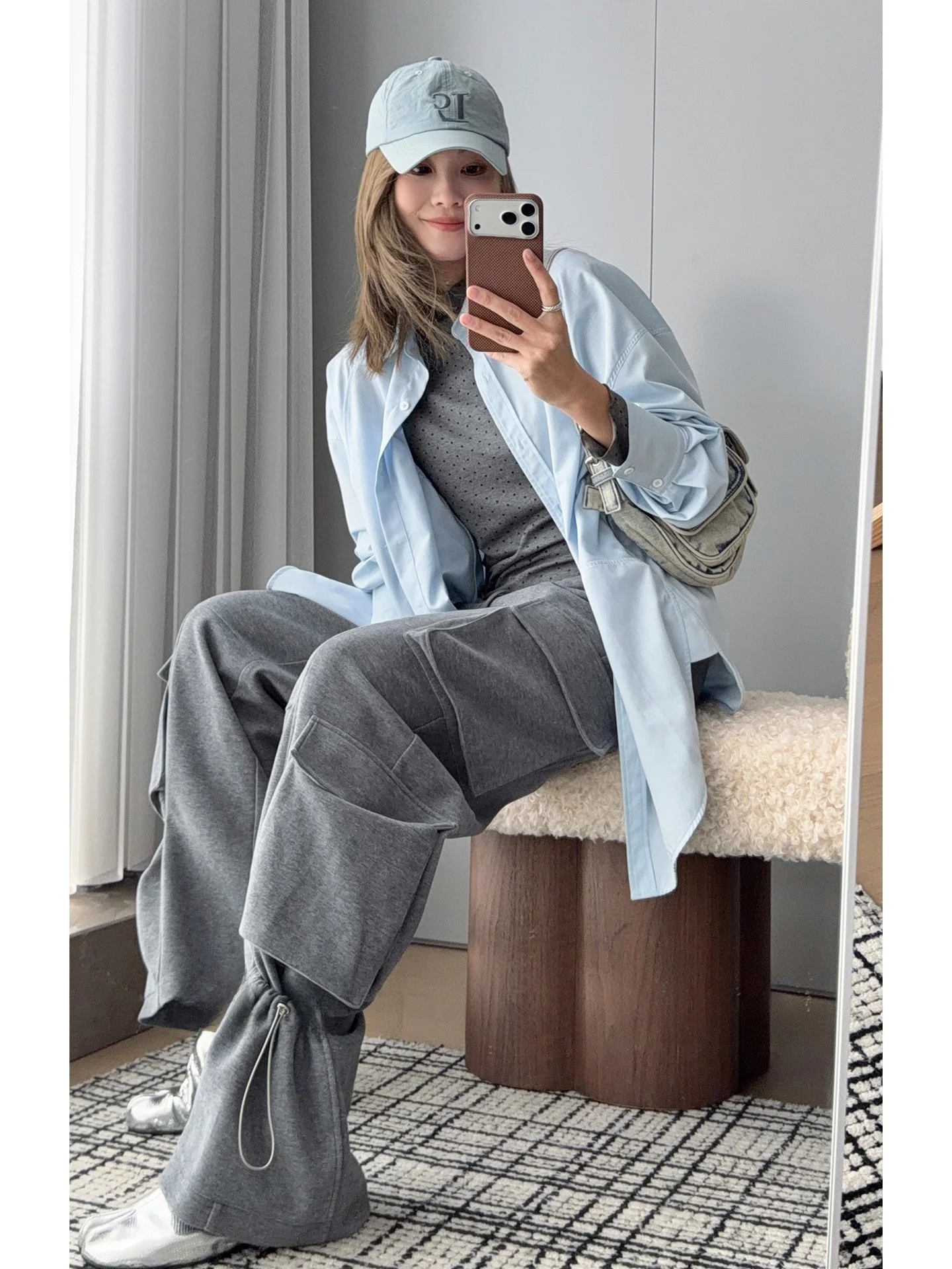 

Брюки Meiyang Bouquet Work Pants: повседневные, с завязками, с множеством карманов, прямого кроя, с высокой талией, из других материалов, женские.