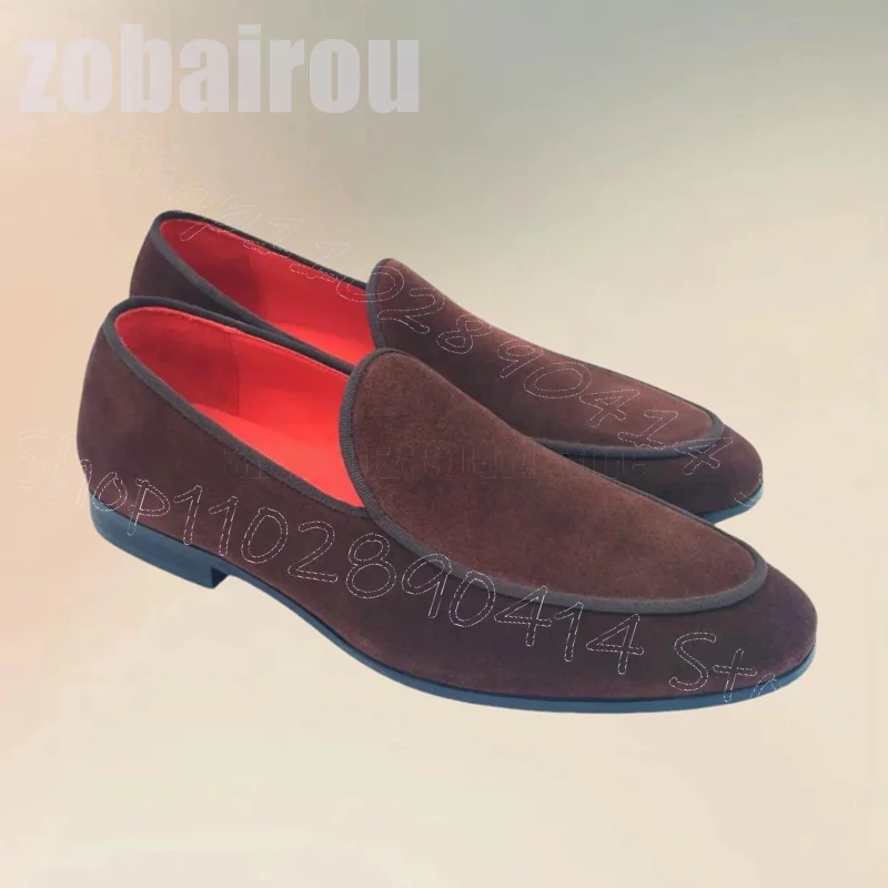 Mocassins en Daim Marron à Bout Jolie tu pour Homme, Chaussures Luxueuses Faites à la Main, pour ix, Banquet, Rencontres