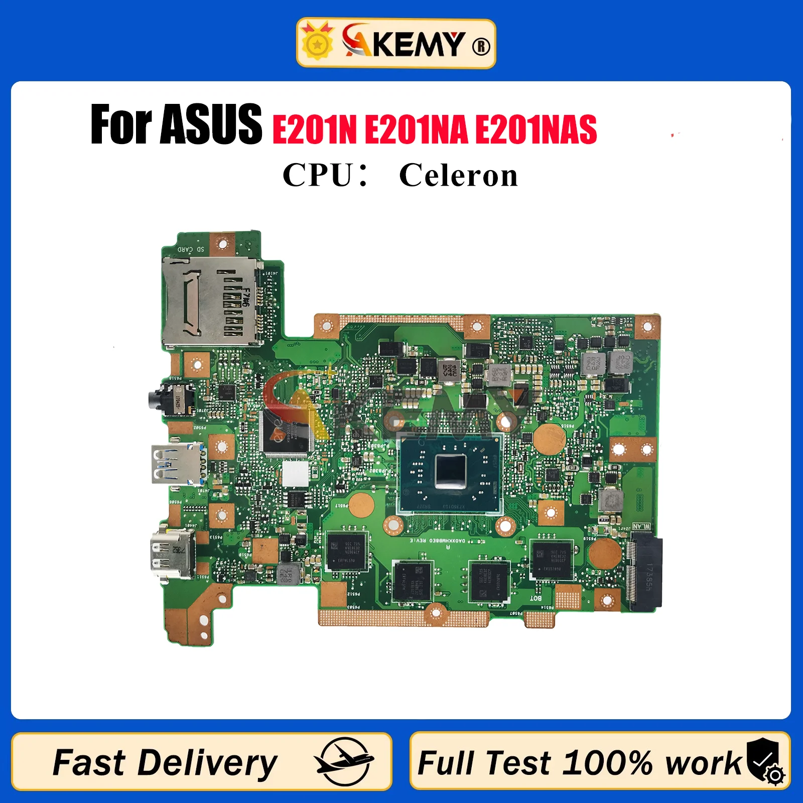 

E201NA Laptop Motherboard For ASUS EeeBook E201N E201NA E201NAS Notebook Mainboard With Celeron CPU 100% tests OK fast shipping