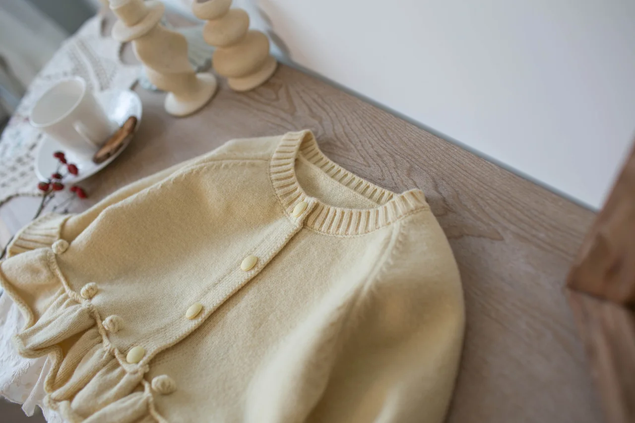 MILANCEL 1-7 Jahre Kinderpullover mit Umlegekragen, warme Strickkleidung für Mädchen, Baumwollpullover für Jungen, Strickkleidung für Mädchen. – Detail 14