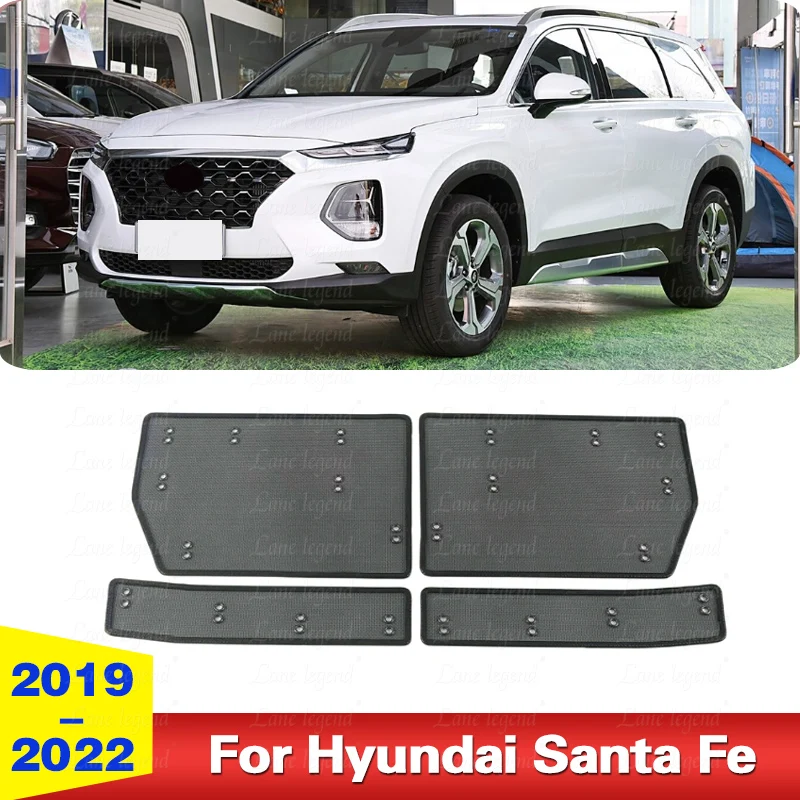 For Hyundai Santa Fe 2019-2022 Without ACC Accessories Front Grille Insert Net Anti-insect Proof Inner Cover Protective Mesh