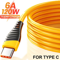 120W 6A Super Fast Charging USB C Data Cables Type C High-speed Charger Line for IPhone Samsung Xiaomi Universal Phone Wire Cord