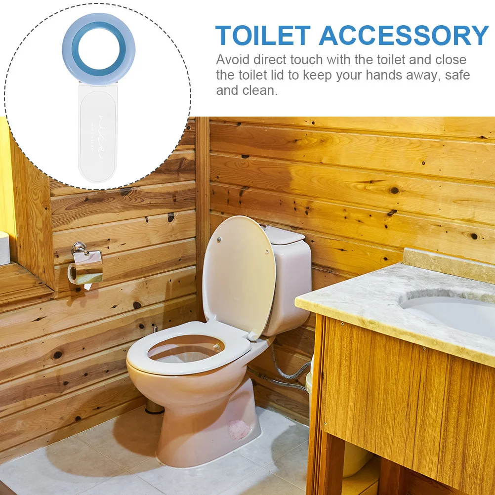 

2pcs Toilet Cover Lifter Creative Bathroom Tool Hygienic Seat Handling Anti-Touching Lid Handle Durable Easy Clean Practical