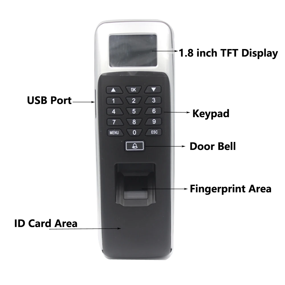 

Fingerprint RFID Biometric Access TCP/IP USB port 3000 User Access Control Employee Time Attendance Access Control