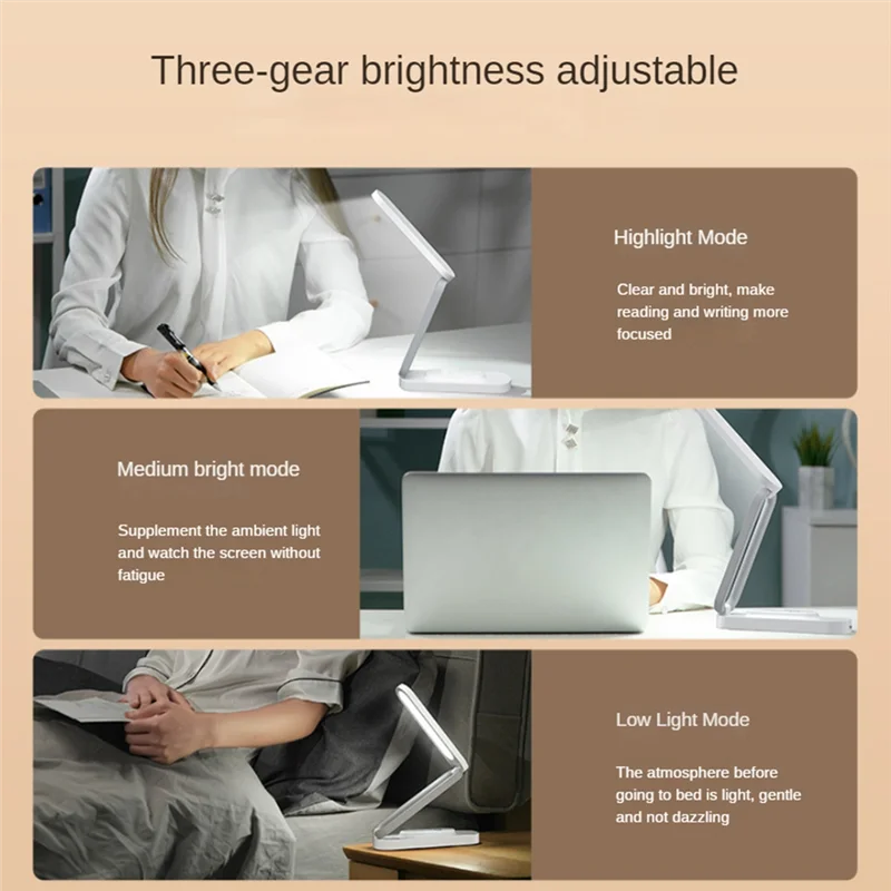 

High Quality-LED Desk Lamp Rechargeable, Portable, Foldable With 3 Brightness Settings Small Desk Lamp- Ideal For Office & Home,