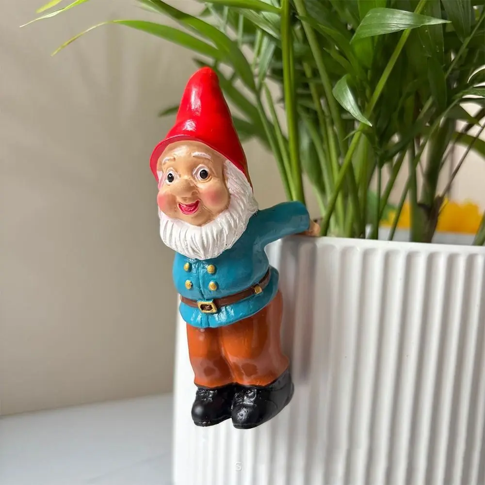 

Cartoon Dwarf Elves Figurine Resin Crafts Handicraft Gnome Bonsai Ornaments Cute Climbing Gnome Figurines Plant Pot