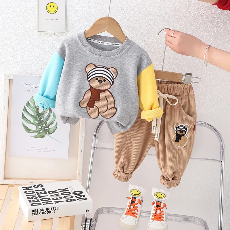 New Spring Autumn Baby Girls Clothes Suit Children Boys Cartoon T-Shirt Pants 2Pcs/Sets Toddler Casual Costume Kids Tracksuits