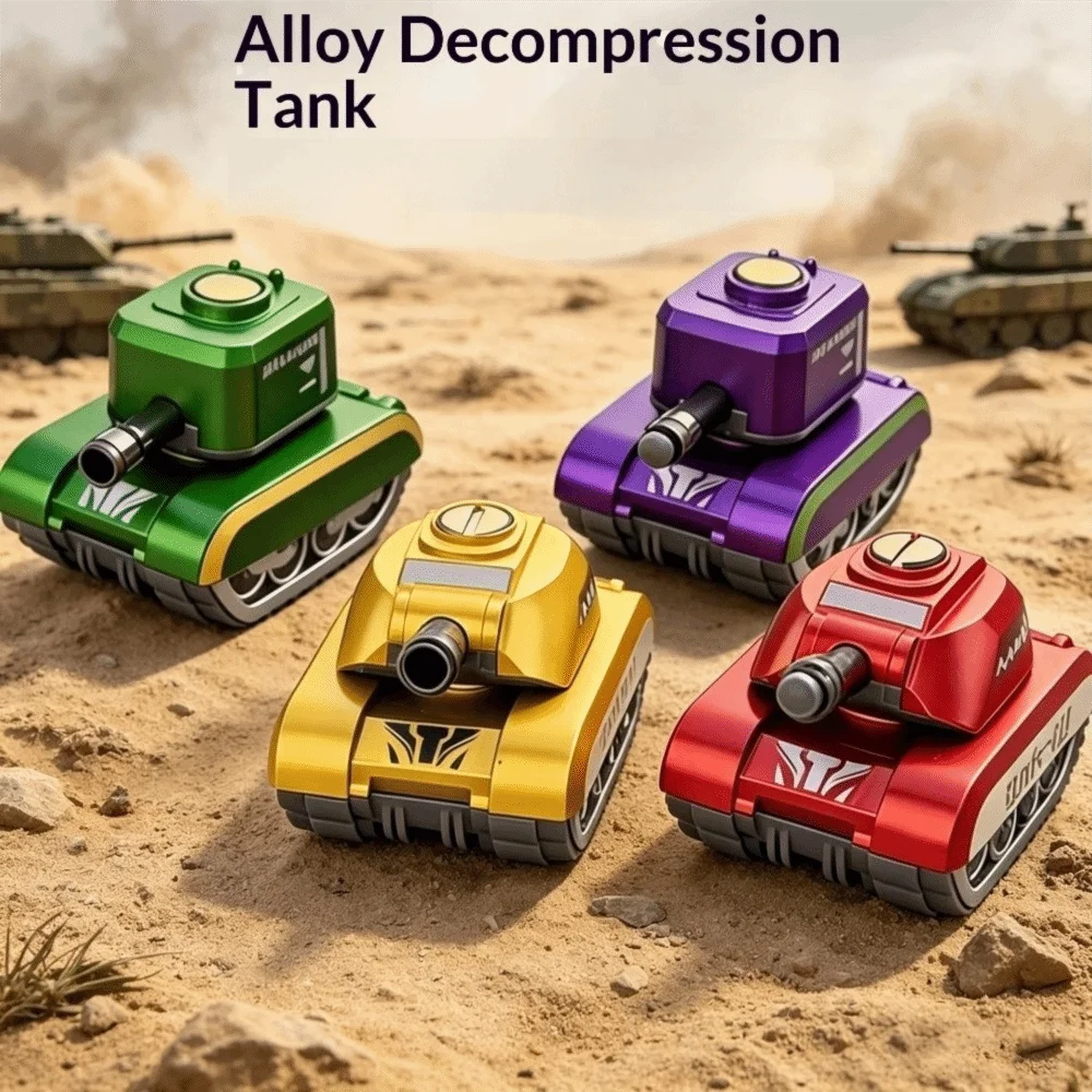 Alloy Material Alloy Tank Toy Rotating Turret Cool Design Armored Vehicle Toy Fun Toy Mini Tank Toy Christmas Gift