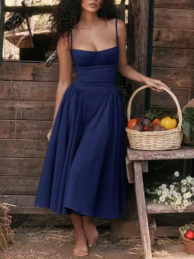 ハイウエストプリーツビスチェストラップドストリートスリム女性用ドクターサマー2025カジュアルハイウエストゴアードスカート