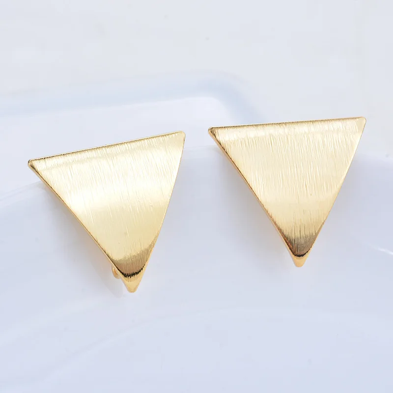 

10Pcs 19x21MM 14k Gold Color Brass Long Triangle Stud Earrings High Quality DIY Accessories Jewelry Findings