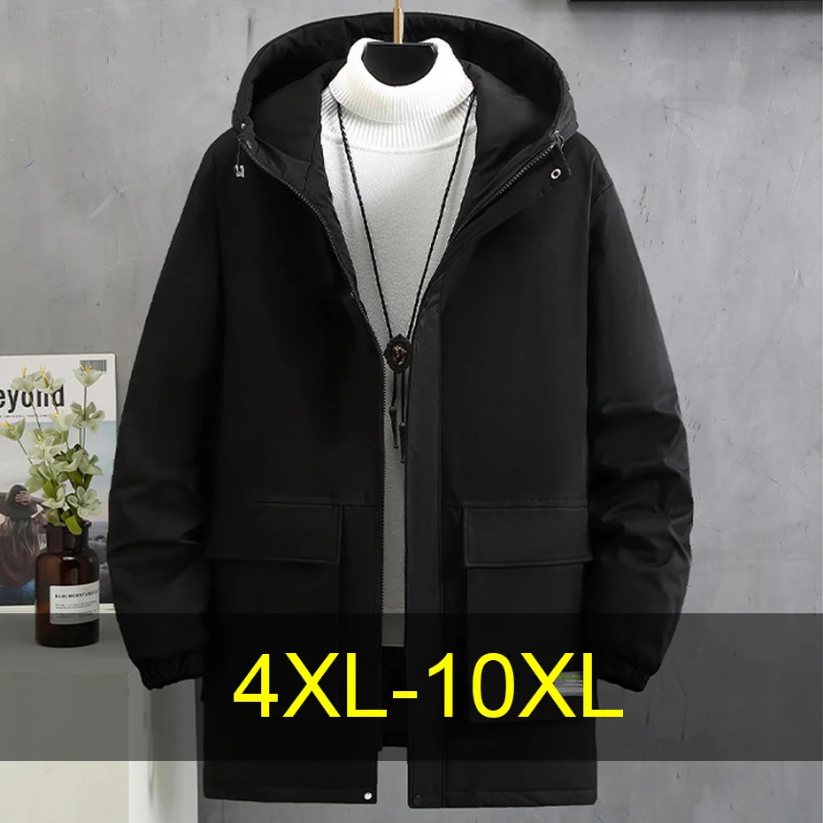 

10XL Plus Size Parkas Men Winter Thick Windbreaker Jacket Coat Male Fashion Cargo Parkas Male Big Size 10XL