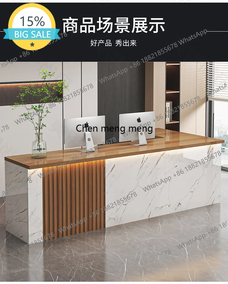 

L07 Beauty Simple Hair Salon Reception Desk Counter Luxury Reception Desks Modern Simple Office Recepcion Desk Commercial Furnit