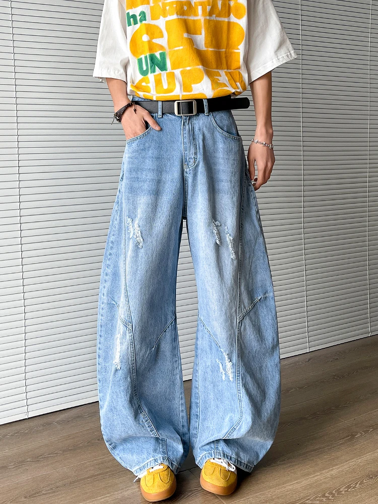 

Мужские повседневные джинсы прямого кроя, весенне-осенние, с эффектом потертости, в американском стиле, ретро, молодежные, модные брюки для уличной моды