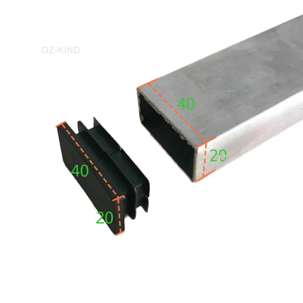 2/5/10 sztuk prostokąt plastikowe czarne zaślepki zaślepki rury wkładki rurowe wtyczka Bung stalowa nóżka Stopfen 10x20mm ~ 30x100mm