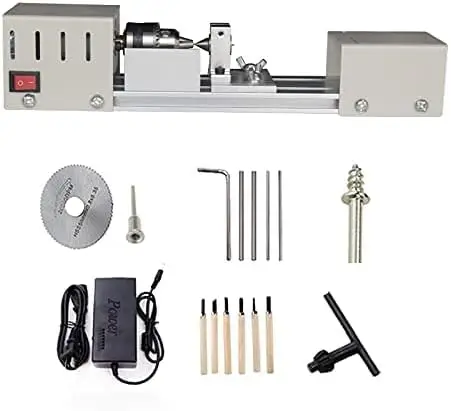 

Professional mini Lathe Machine, Lathe Tools Woodworking Machine, Lathe Beads Polisher, CNC DIY Woodworking Wood