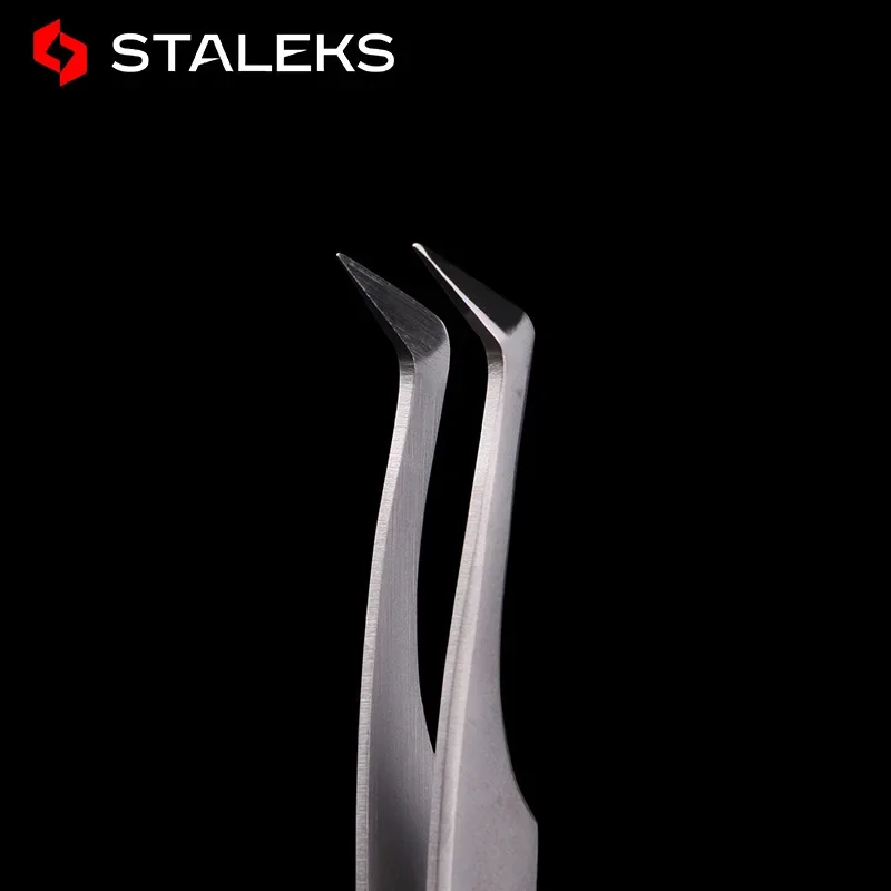 STALEKS PRO 41-6 Tweezers High Precision Anti Static Mink Eyelash Grafting Flowering Essential Tweezers AISI 420 Steel