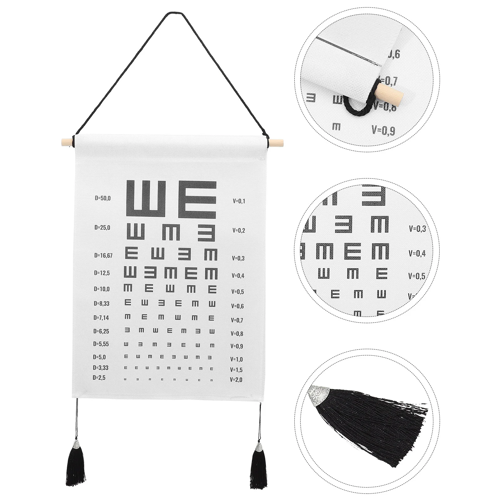 Eye Chart Hanging Picture Exam Visual Testing Break-proof for Home Distance Wall Long