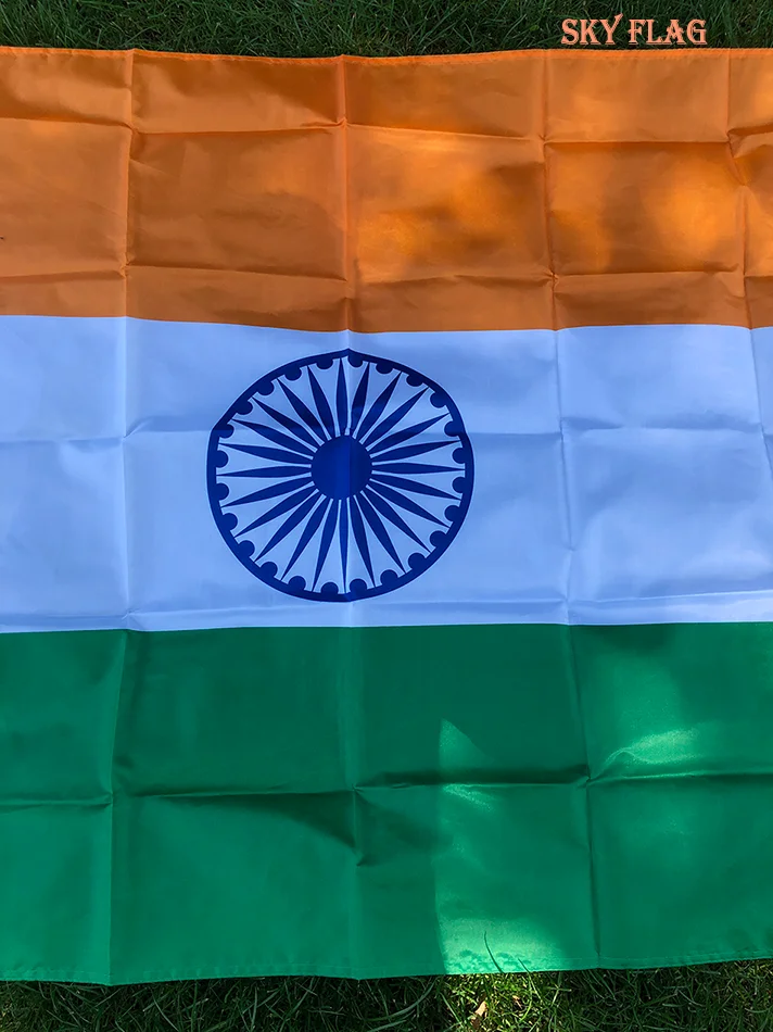 SKY FLAG India National Flag 90X150cm Hanging Polyester in ind india indian flag home decoration