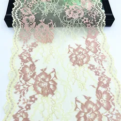 3y/lot Width 21cm 2-Tone Yellow Pink Elastic Stretch Lace Trim For Lingerie Sewing Craft DIY Apparel Fabric Lace Wedding Garment