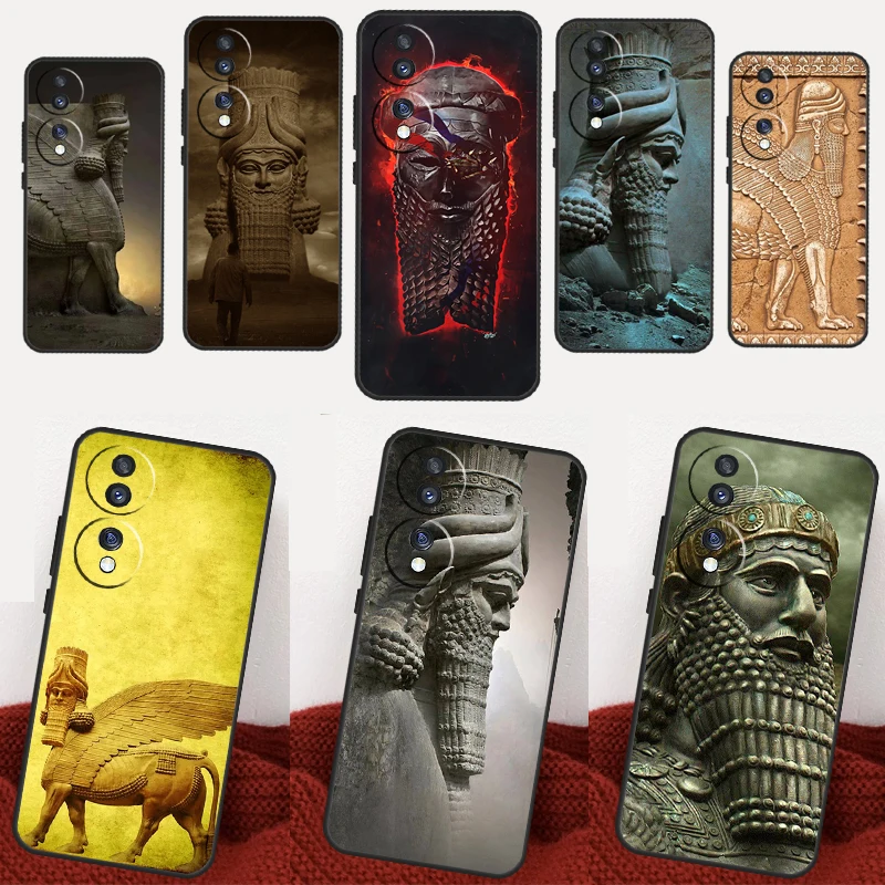 Assyrian Statue lamassu Art Cover For Honor Magic 4 Lite Magic 5 Pro X6a X7a X8 X9a Honor 8X 9X 10 50 70 90 Lite Case