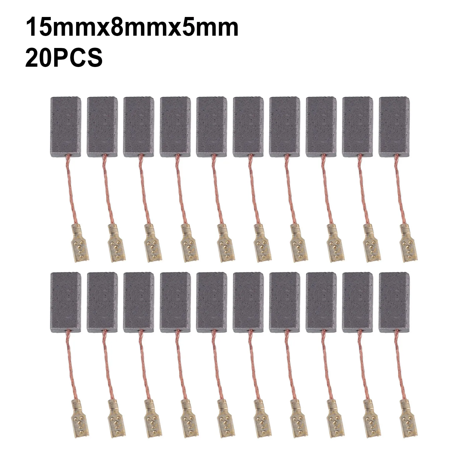 20 Pack Carbon Brushes For Angle Grinder Motors 15x8x5mm Replacement Parts With Springs And Wires Power Tool Accessories