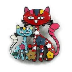 1pc Dropping Oil Lovely Cat Shaped Brooch Vintage Style Animal Theme Alloy Brooch For Women Girls Daily Wear