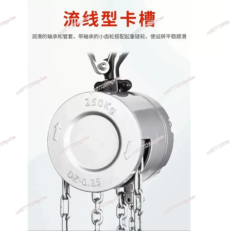 Mini Chain Hoist Aluminum Alloy Hand Cranked Chain Hoist 0.25/0.5 T Portable Manual Lever Block Lifting