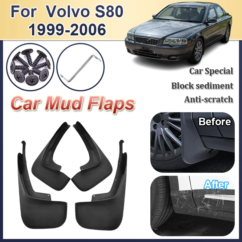 

Автомобильные брызговики для Volvo S80 1999 2000 2001 2002 2003 2004 2005 2006, автомобильные передние и задние крылья, брызговики, автомобильные аксессуары
