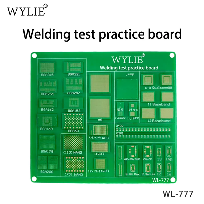 Практическая плата для сварочных работ WYLIE WL777 пайки чипов iP реболлинга ремонта флау-вайров разъемов и конденсаторов