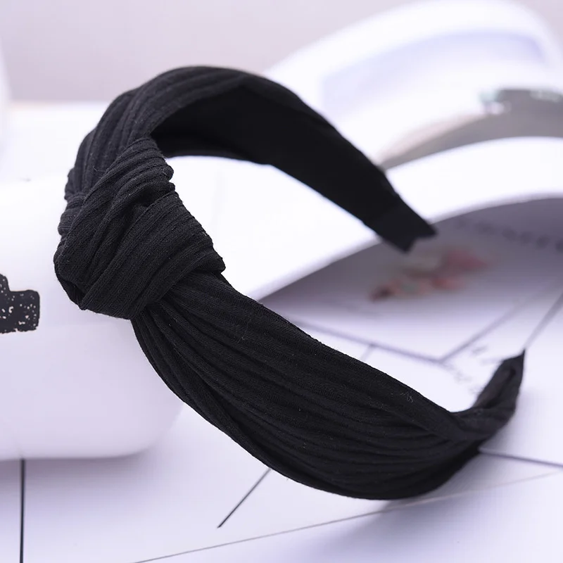 Fester Knoten Haarband Reifen für Frauen Mädchen waschen Gesicht Haar bänder Mode Stirnbänder weibliche Stirnbänder Reifen Haarschmuck – Detail 3