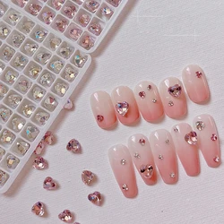 Strass en forme de cœur pour Nail Art, 6mm, strass à fond pointu, pierre de cristal, haute qualité, 3D, accessoires de décoration à faire soi-même