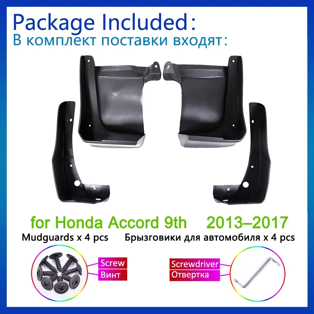 Pro Honda dorozumění 9th 9 gen 2013 2014 2015 2016 2017 bláto klapky mudguards stříkající stráže přední zadní kol blatník záblesk příslušenství